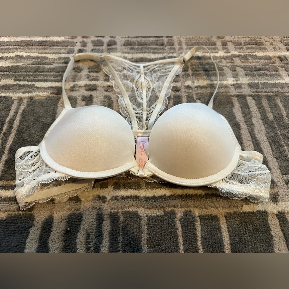 Candie's White Lace Racerback Bra - Picture 2 of 5